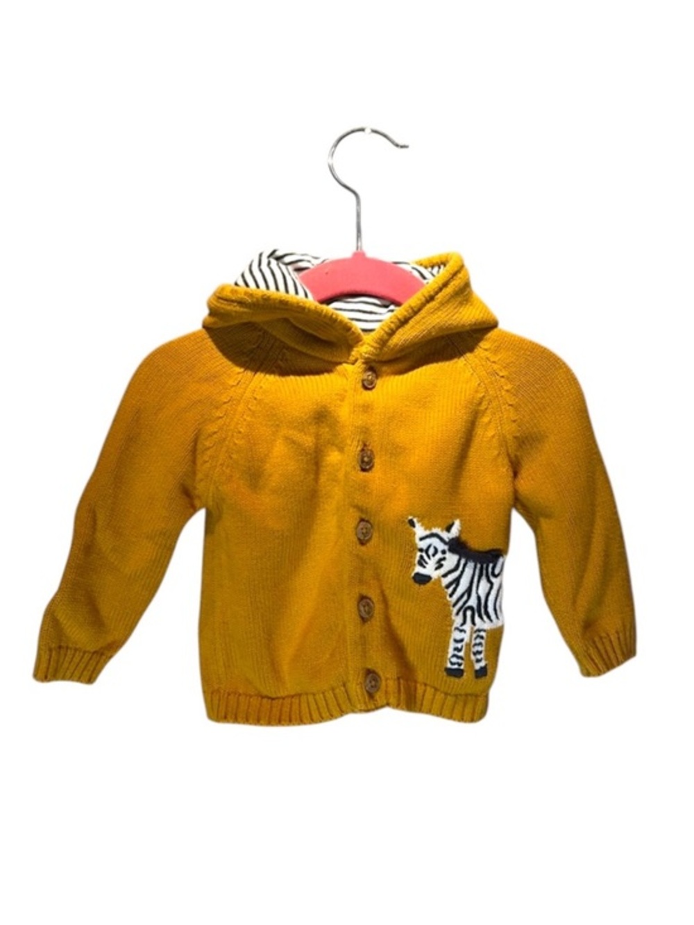 John Lewis Baby Boys Girls Zebra Hooded Cardigan Sweater Size 3-6 Months